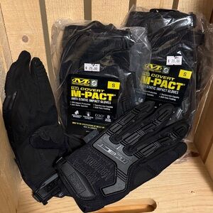 3 Pairs Black Mechanix Impact Gloves, Tactical, Work, Mechanic Men’s S